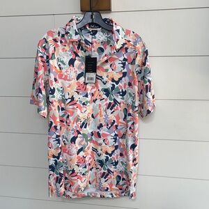 Bad Birdie Vibrant Floral Polo Shirt